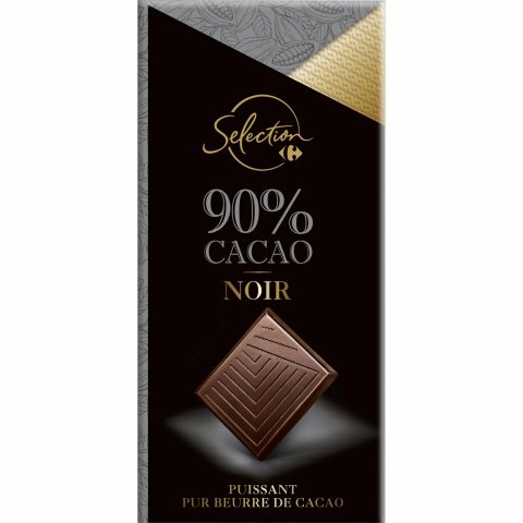 Chocolat noir 90% cacao CARREFOUR SÉLECTION