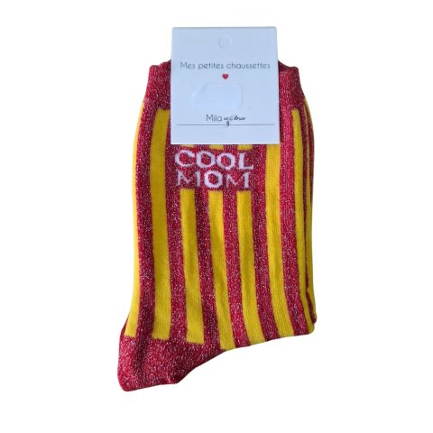 Chaussettes rayées à paillettes COOL MOM 