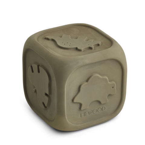 Cube de motricité kaki en caoutchouc naturel ANDREW Liewood