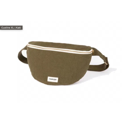 Sac banane Custine XL en coton recyclé - Kaki