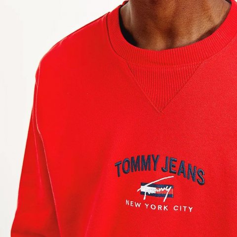SWEAT HOMME TOMMY JEANS ROUGE