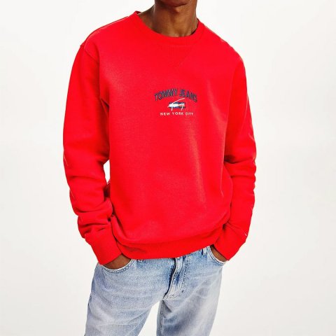 SWEAT HOMME TOMMY JEANS ROUGE