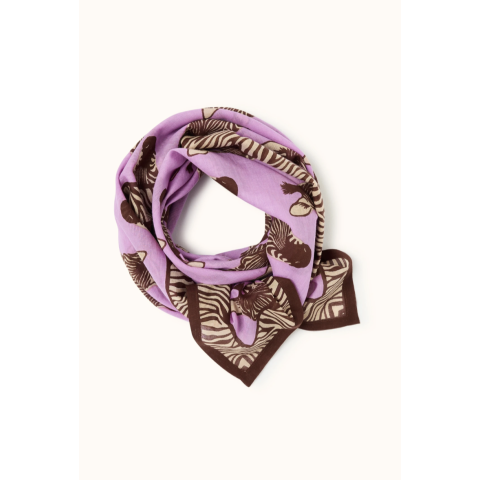 Big foulard Dupatta Zebre Mauve APACHES