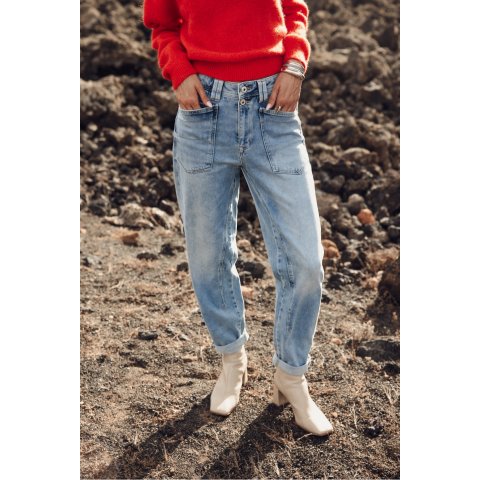 Jeans droit 7/8 taille haute Femme Freeman T.Porter Edita Palermo Med 