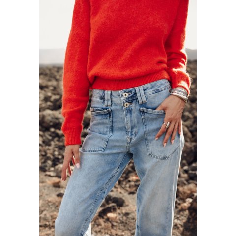 Jeans droit 7/8 taille haute Femme Freeman T.Porter Edita Palermo Med 