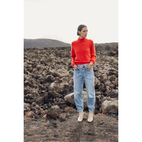 Jeans droit 7/8 taille haute Femme Freeman T.Porter Edita Palermo Med 