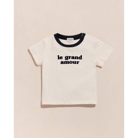 T-shirt enfant en coton bio Le grand amour émoi émoi - crème