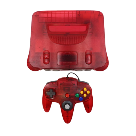 Console Nintendo 64 PAL EUR – Clear Red Edition (Rouge Transparente)