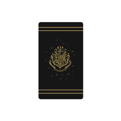 Tapis Harry Potter noir Blason Poudlard doré