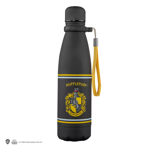 Gourde isotherme métal Harry Potter noire Poufsouffle Blason