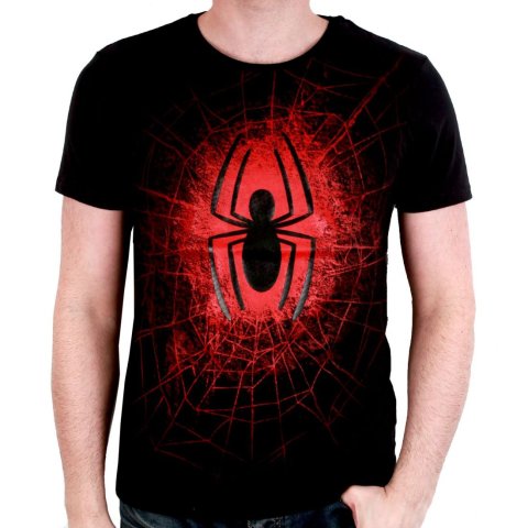 Tee-Shirt Noir Spider rouge Spiderman