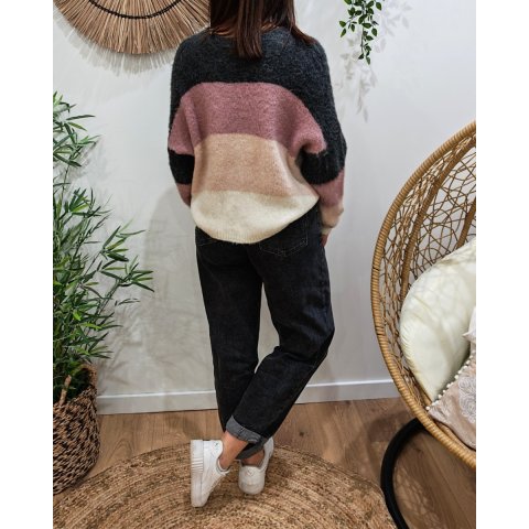 Gilet femme boutonné à rayures Eulalia