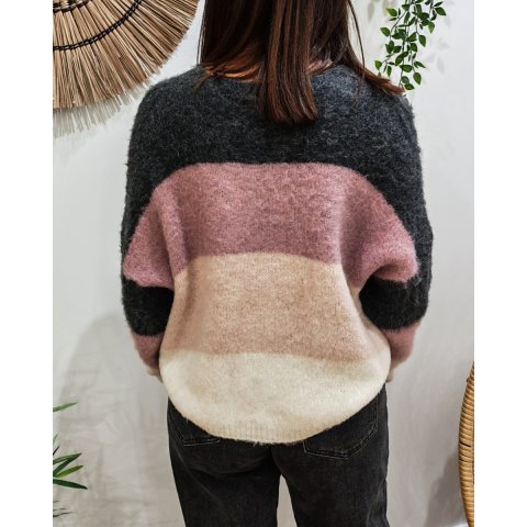 Gilet femme boutonné à rayures Eulalia