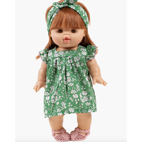 Robe Ida et son headband en coton Liberty - Capel vert Emile & Ida