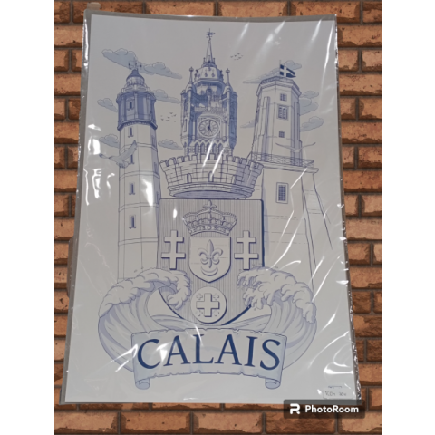  Carte grand format - blason de Calais 