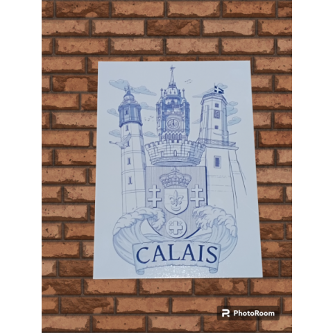 Carte postal blason de Calais