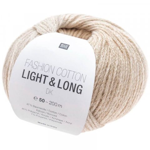 Fil à tricoter Rico Design - Fashion Cotton light & long 