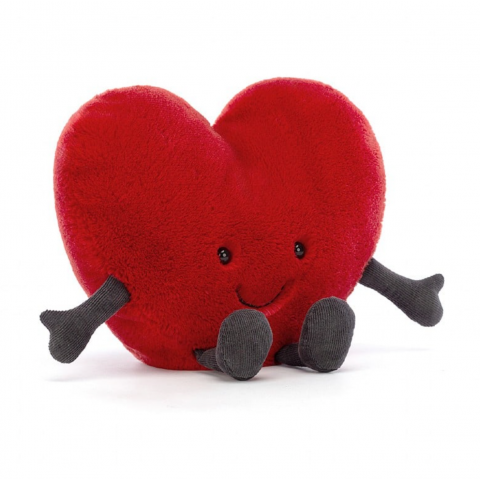 Peluche Jellycat Amuseable Red Heart - coeur rouge
