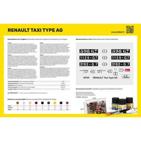 Maquette Heller - Renault Taxi Type AG - 1/24