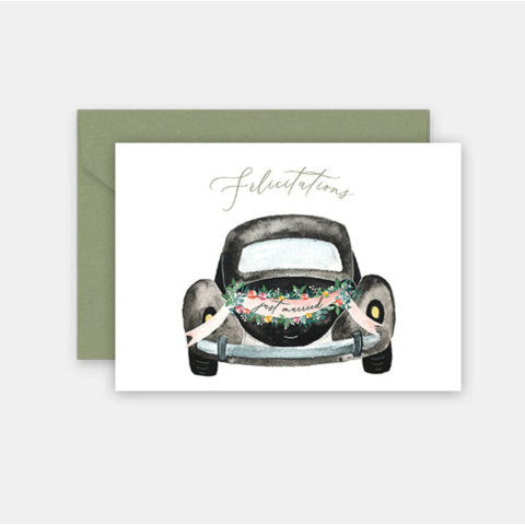 Carte postale Just married L'ART DU PAPIER