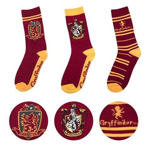 Lot 3 paires de chaussettes Gryffondor Harry Potter
