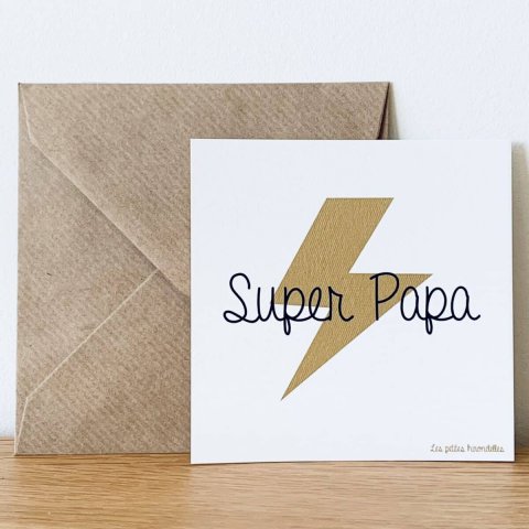 Carte carrée et son enveloppe - Super papa - 314629