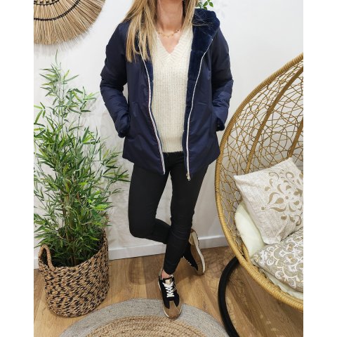 Parka femme hotsell bleu marine