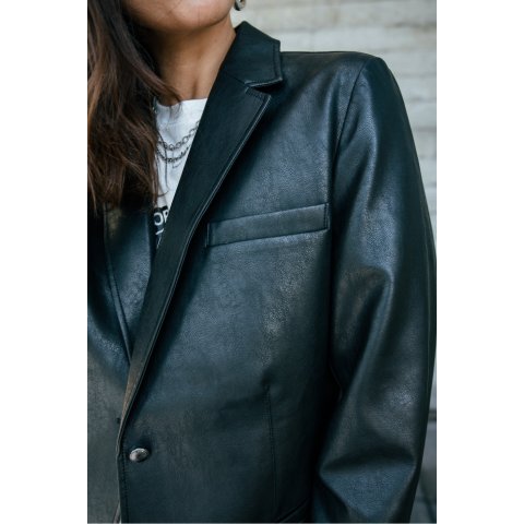 Blazer Oversize effet cuir Femme Freeman T.Porter Maria Biker Black