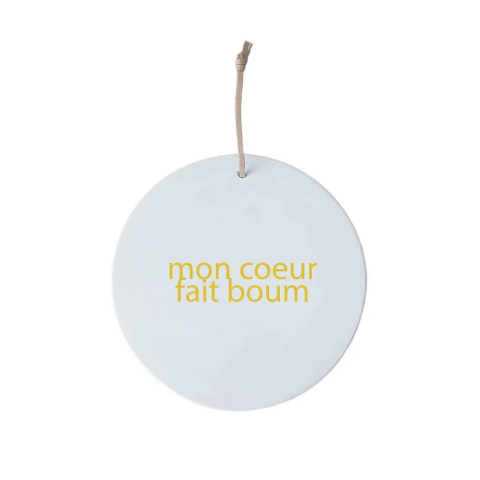 Médaillon en céramique - Mon coeur fait boum