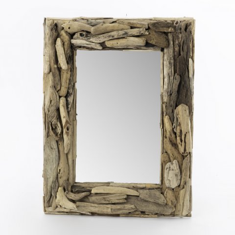 Miroir rectangle en bois flotté - Petit Modèle
