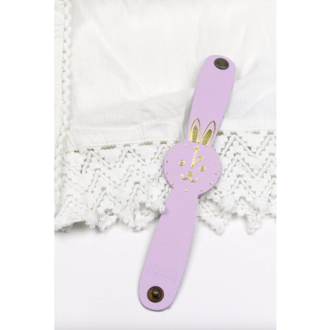 Montre en cuir lapin - lilas
