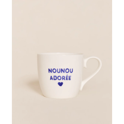 Le mug Nounou adorée - bleu