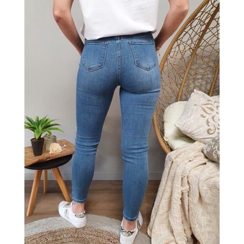 Jean femme skinny vintage blue super taille haute