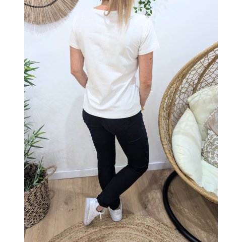 Pantalon femme bleu marine slim coupe confort push up