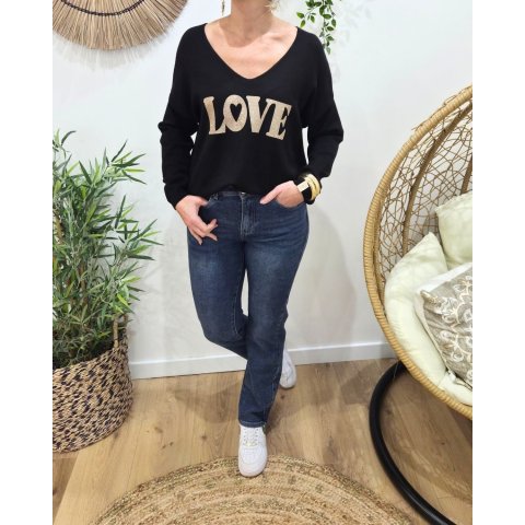 Jean femme droit bleu moyen taille haute coupe confort