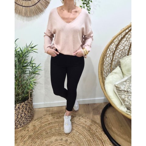 Pantalon femme marine skinny 7/8