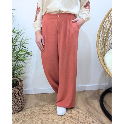 Pantalon femme fluide rose Aricia