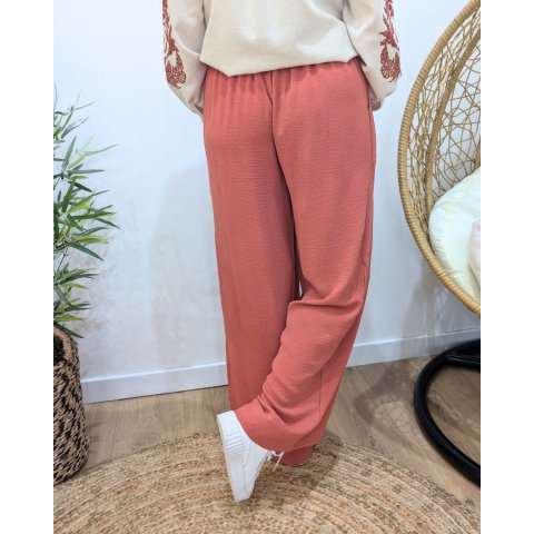 Pantalon femme fluide rose Aricia