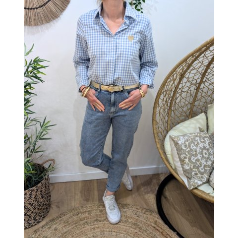 Jean femme mom bleu clair