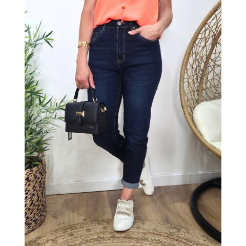 Jean femme mom bleu foncé Antonia