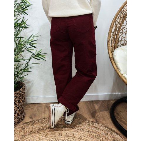 Jean femme barrel balloon bordeaux