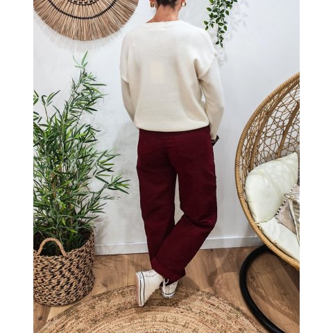 Jean femme barrel balloon bordeaux