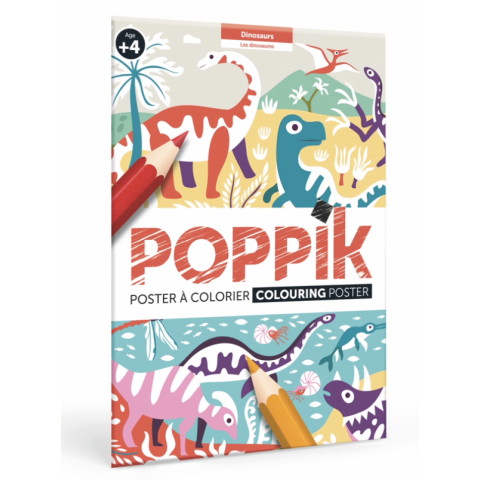 Poster à colorier - POPPIK - DINOSAURES