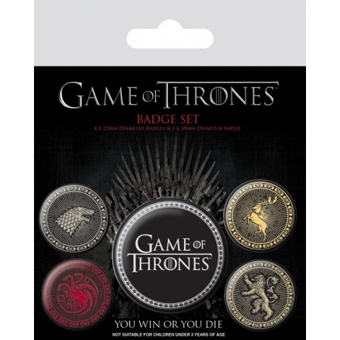 Pack de 5 badges Game of Thrones