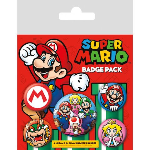 Pack de 5 badges Super Mario Nintendo