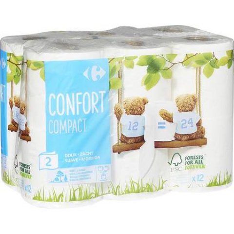 Papier toilette Confort Compact CARREFOUR