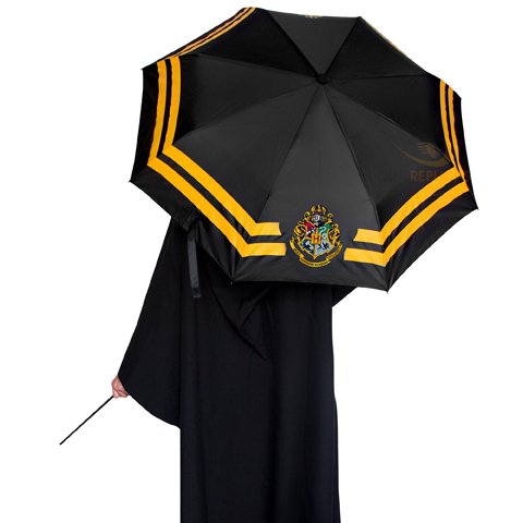 Parapluie Harry Potter Hogwarts noir et jaune