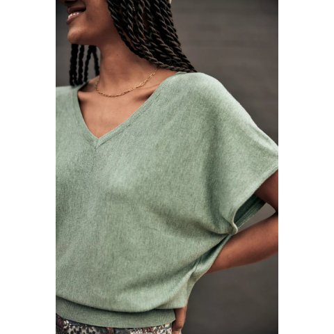 T-shirt en maille loose Femme Green Philia Plain Color FreemanT.Porter