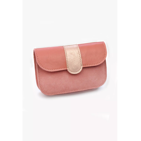 Portefeuille en cuir Pipa baby pink BARNABE AIME LE CAFE