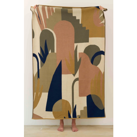 Plaid en coton Utopie 180x120 cm tricoté en France
